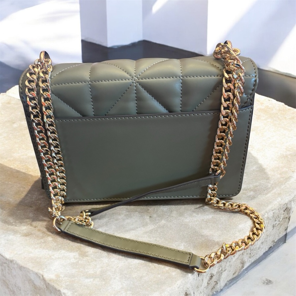 Michael Kors Olive Green Quilted Shoulder Bag - Picture 4 of 7